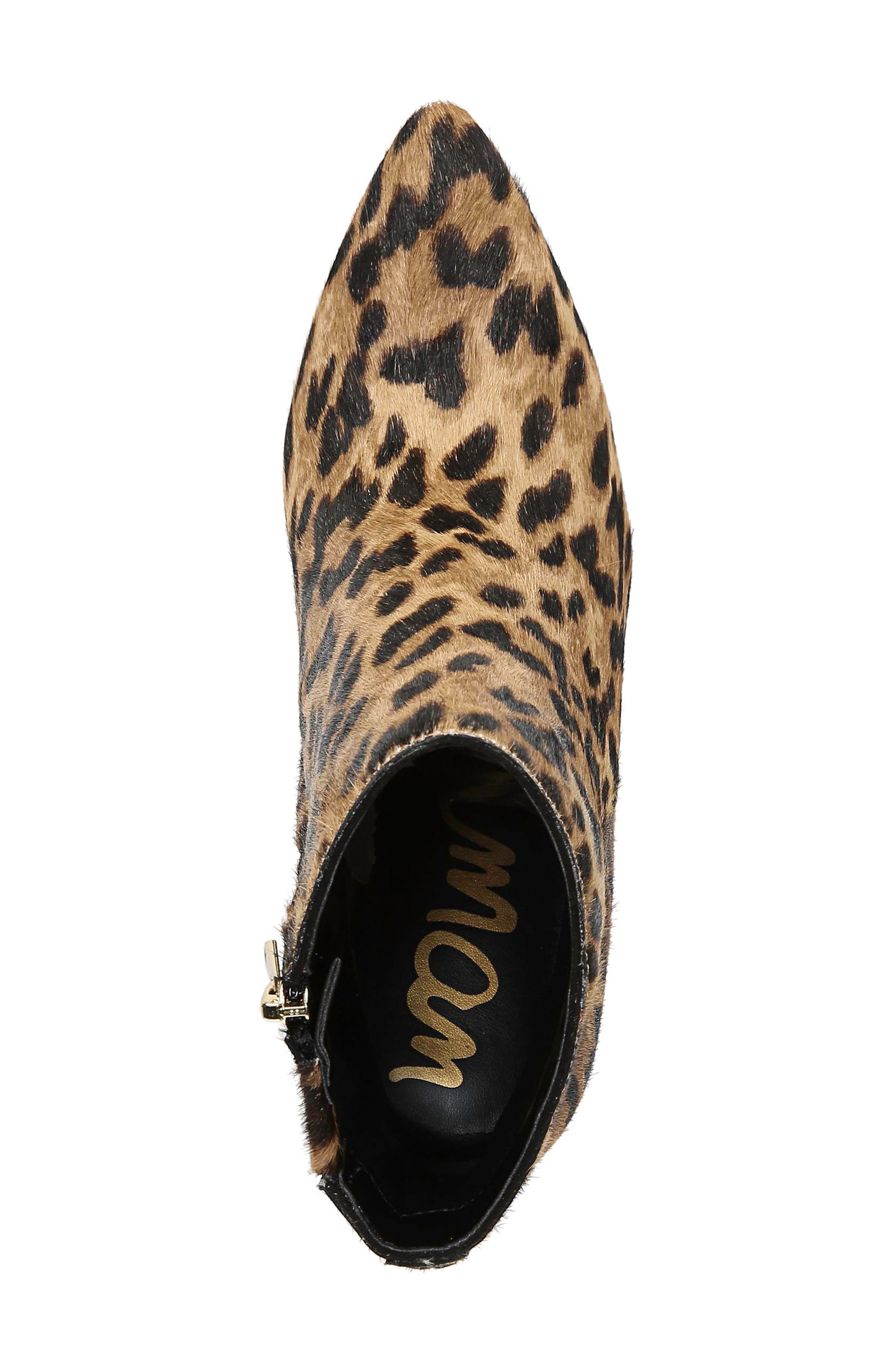 Wren Almond Toe Genuine Calf Hair Bootie, Alternate, color, BROWN LEOPARD CALF HAIR