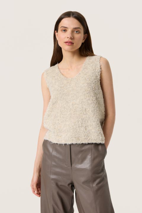 Slvenessa V-Neck Fluffy Knit Waistcoat