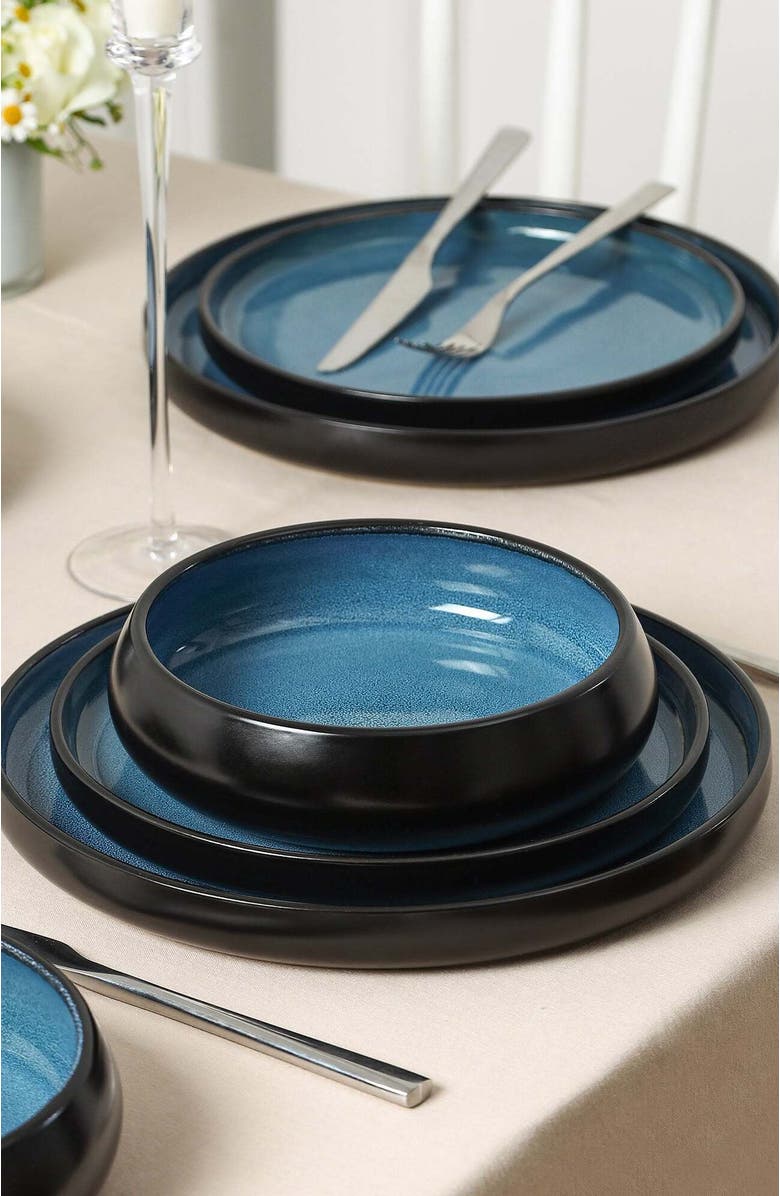 Stone Lain Lagoon Stoneware 24-Piece Dinnerware Set, Alternate, color, Blue