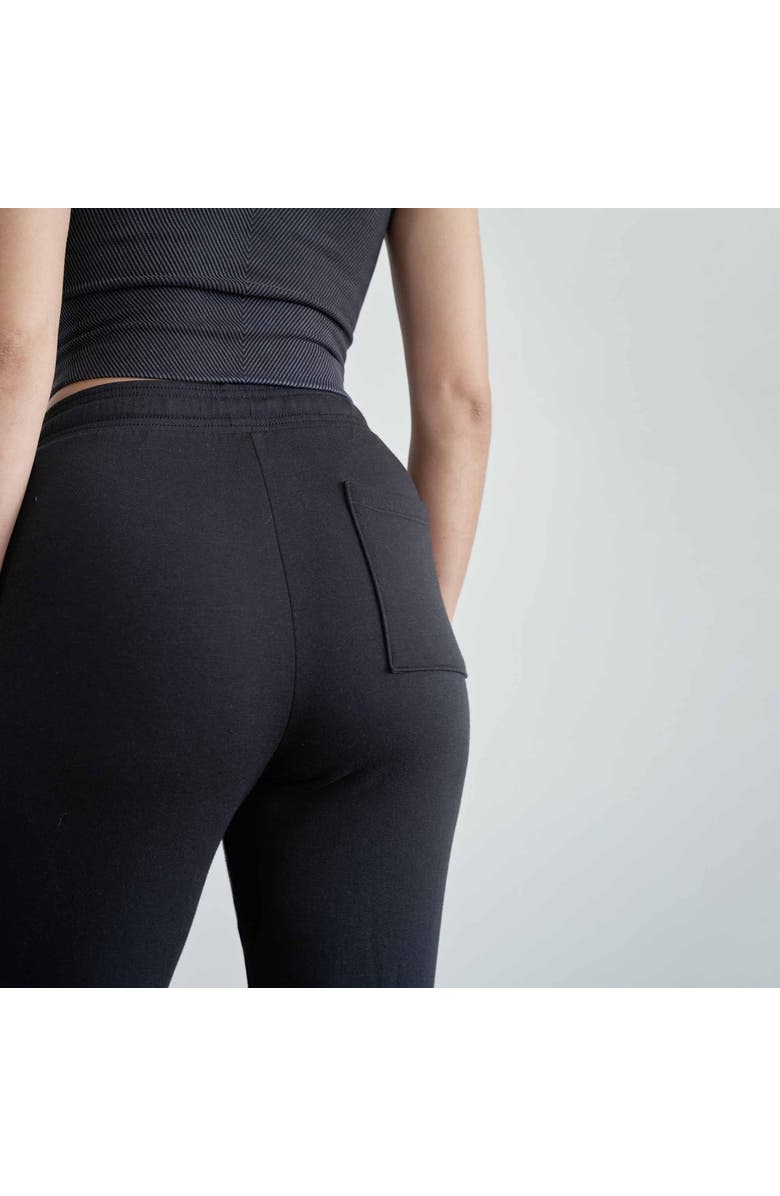 eavolu Serengeti Eco-Luxe Fleece Slim Pant | Cloud-Soft Comfort, Alternate, color, Coal Black