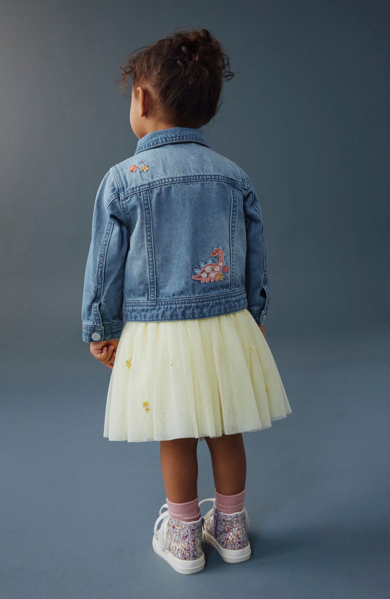 NEXT Kids' Embroidered Denim Jacket, Alternate, color, Blue