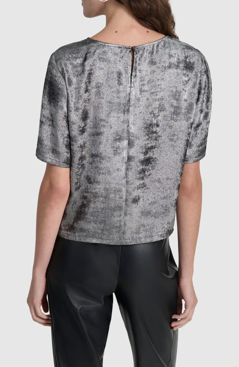 DKNY Liquid Velvet Elbow Sleeve Top, Alternate, color,