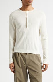OUR LEGACY Fine Knit Cotton Crepe Henley