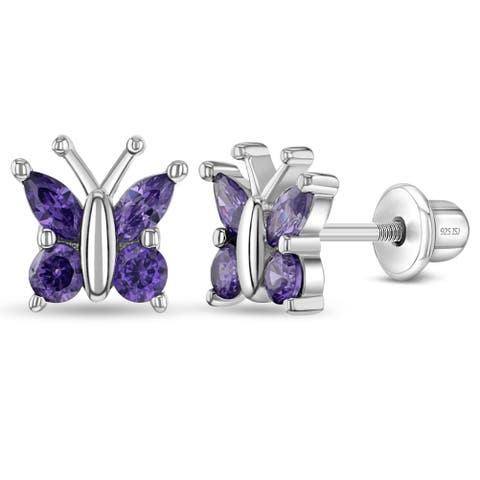 Dainty Cubic Zirconia Butterfly Earrings