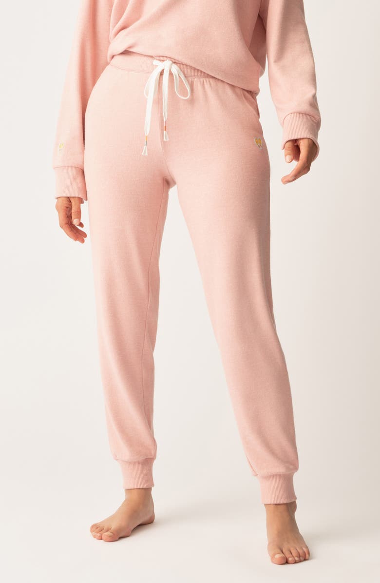 PJ Salvage Sunshine Mind Pajama Pants, Main, color, Rosewood