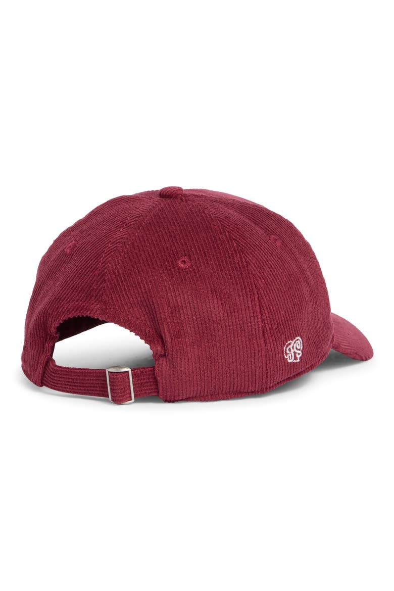 New York Cotton Corduroy Baseball Cap, Alternate, color, BURGUNDY
