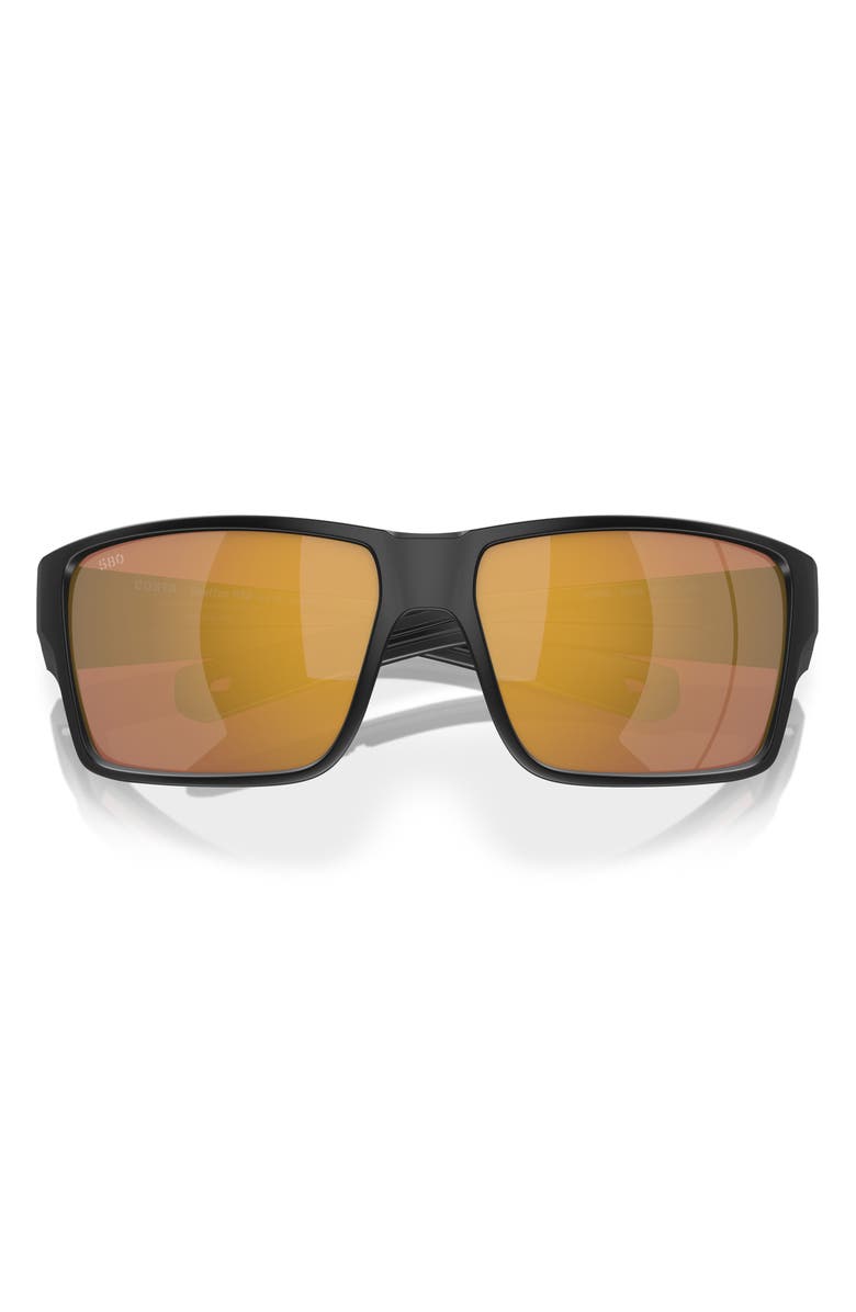 Costa Del Mar 63mm Mirrored Polarized Oversize Square Sunglasses, Alternate, color, Matte Black Mirror