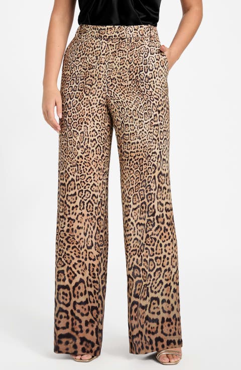 Amy Leopard Print Wide Leg Pants
