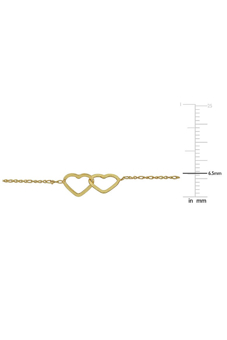 Double Heart Bracelet, Alternate, color, YELLOW