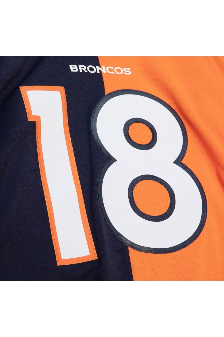 Men's Mitchell & Ness Peyton Manning Navy/Orange Denver Broncos 2015 Split Legacy Replica Jersey, Alternate, color, Navy