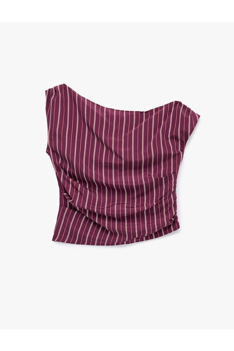 Slim Fit Sleeveless Dropped Shoulder Striped Top, Alternate, color, BORDEUX STRIPE