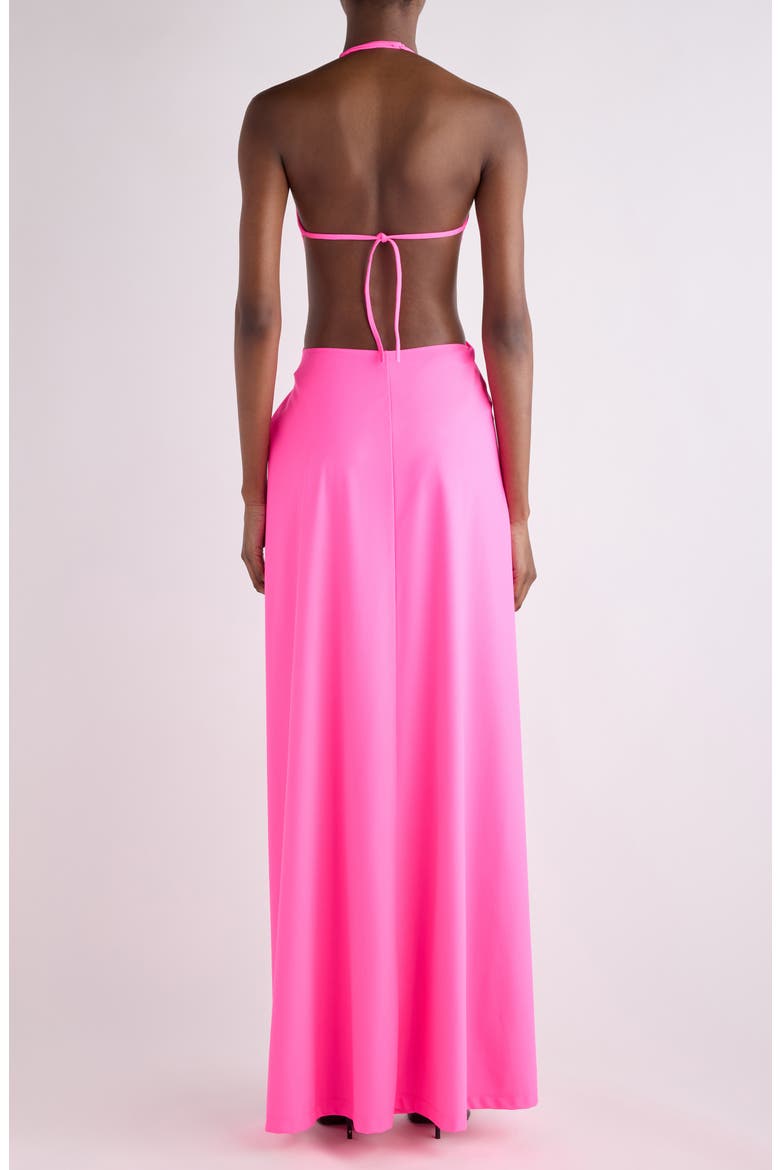 Tucked-In Swimwear Dress, Alternate, color, NEO PINK