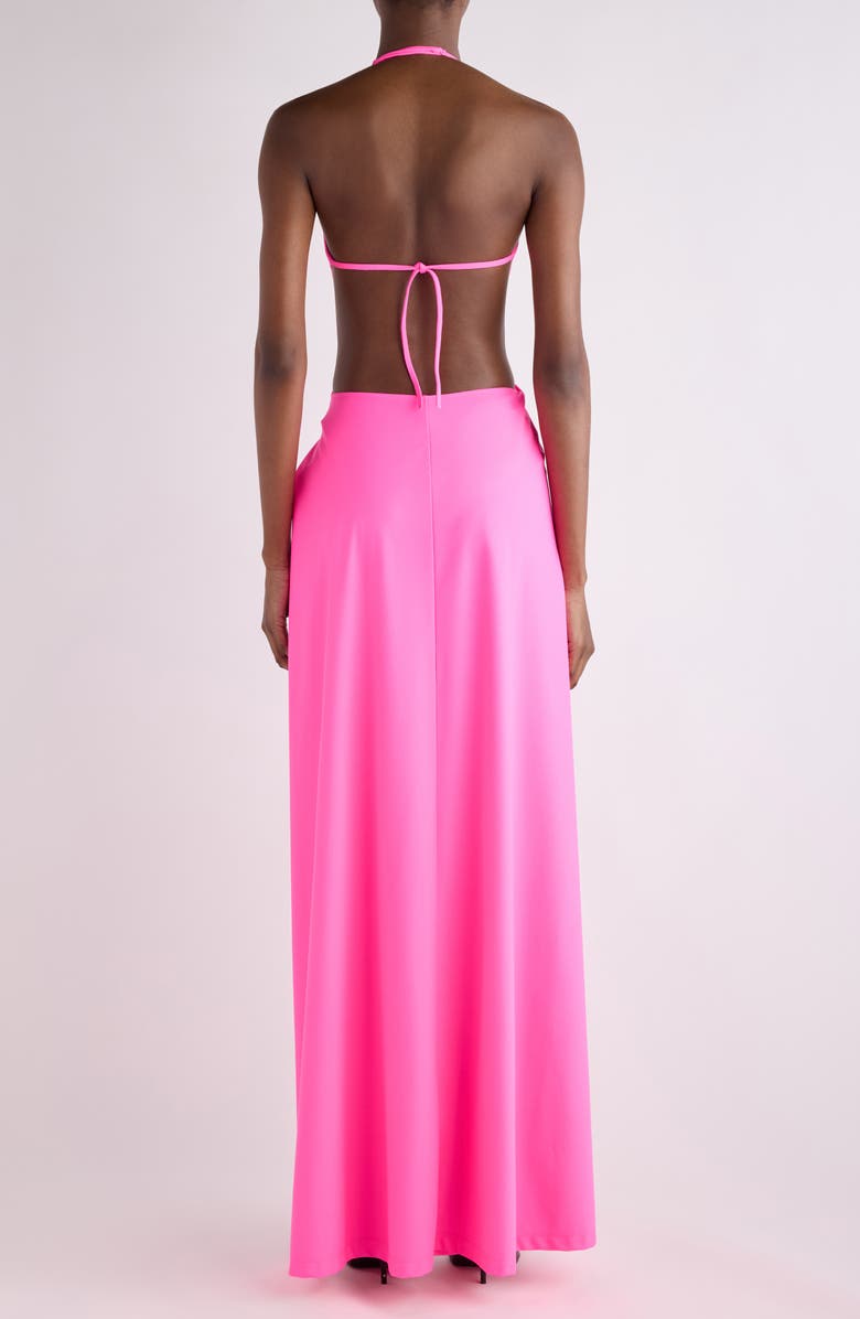 Balenciaga Tucked-In Swimwear Dress, Alternate, color, Neo Pink