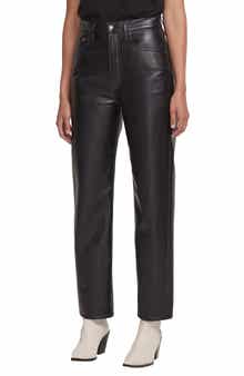 '90s Pinch Waist Recycled Leather High Waist Pants