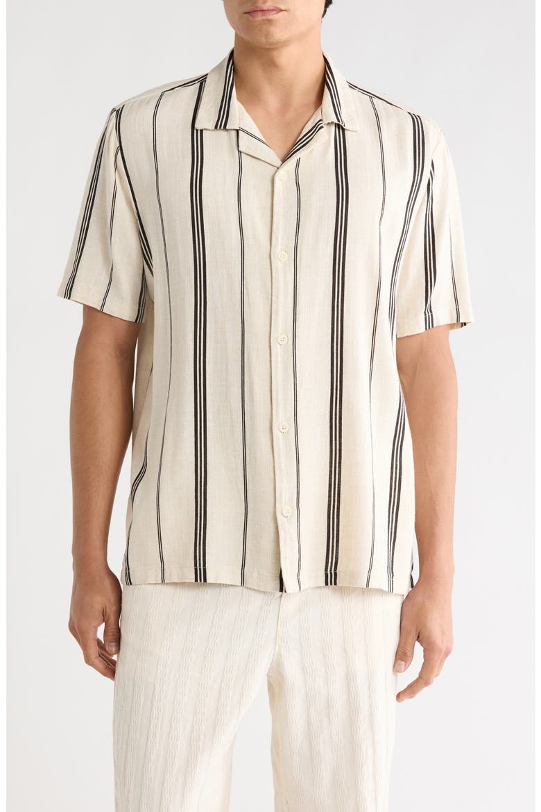 Stripe Camp Shirt, Main, color, CREAM