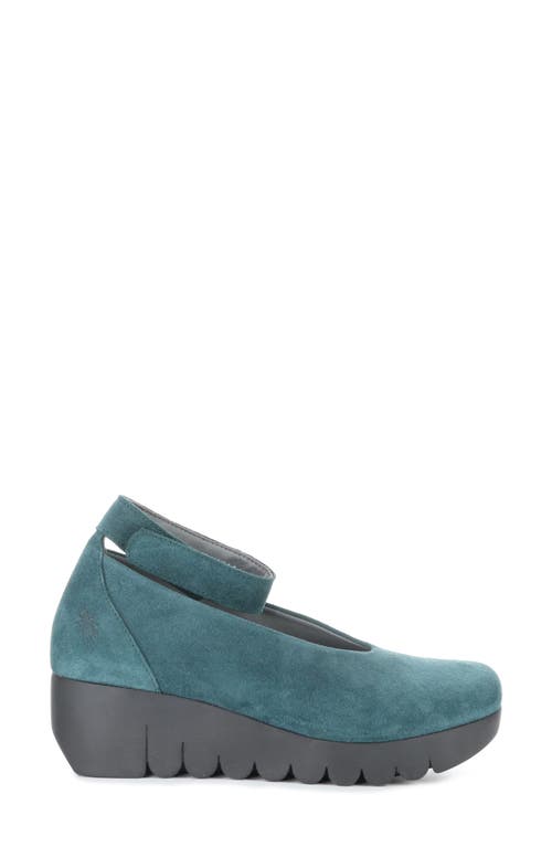 Fly London Vily Ankle Strap Platform Wedge Pump In Blue