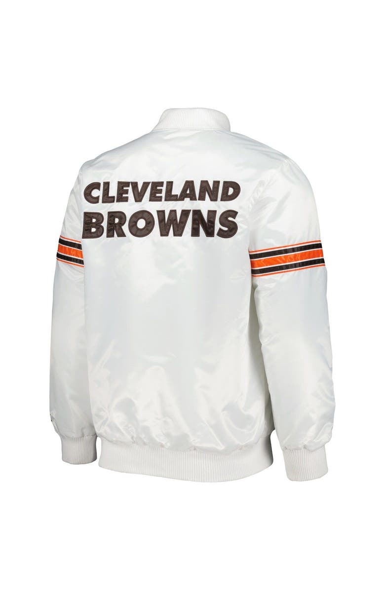 STARTER Men's Starter White Cleveland Browns The Power Forward Full-Snap Jacket, Alternate, color, 