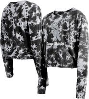 New Era Women's New Era Black Chicago White Sox Tie-Dye Cropped Long Sleeve T-Shirt