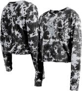 New Era Women's New Era Black Chicago White Sox Tie-Dye Cropped Long Sleeve T-Shirt
