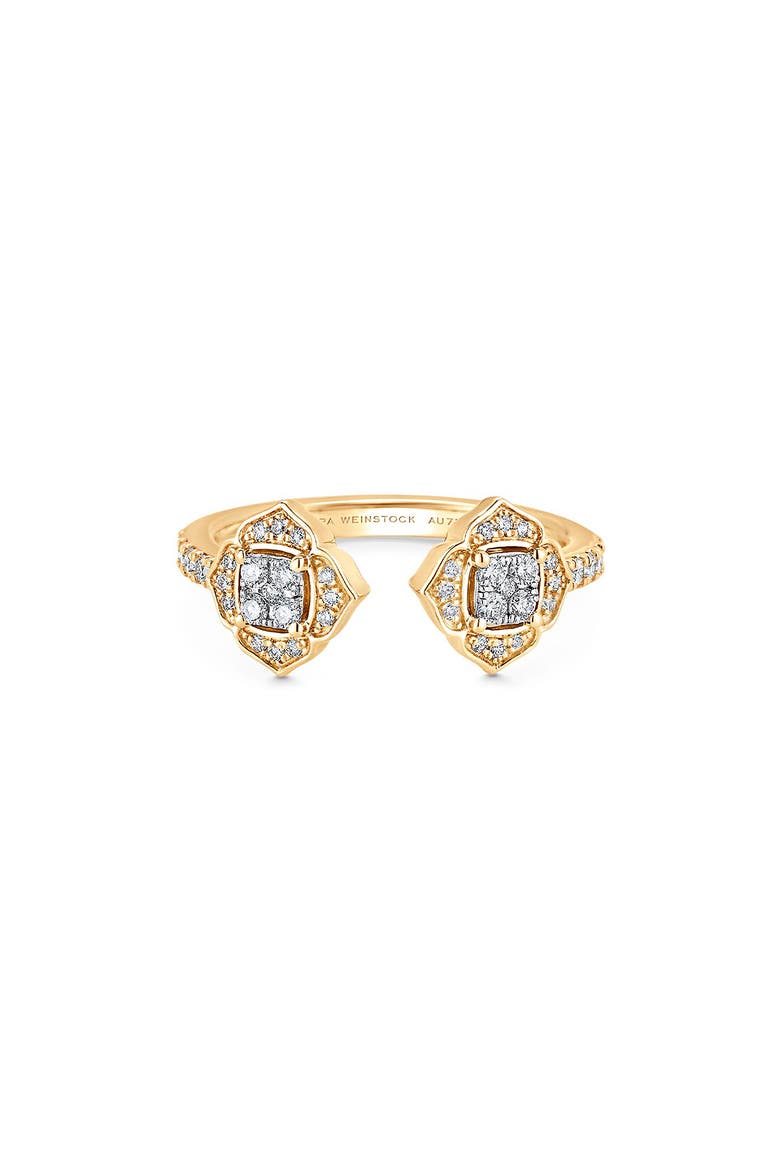 Leela 2-Cluster Diamond Open Ring, Main, color, YELLOW GOLD