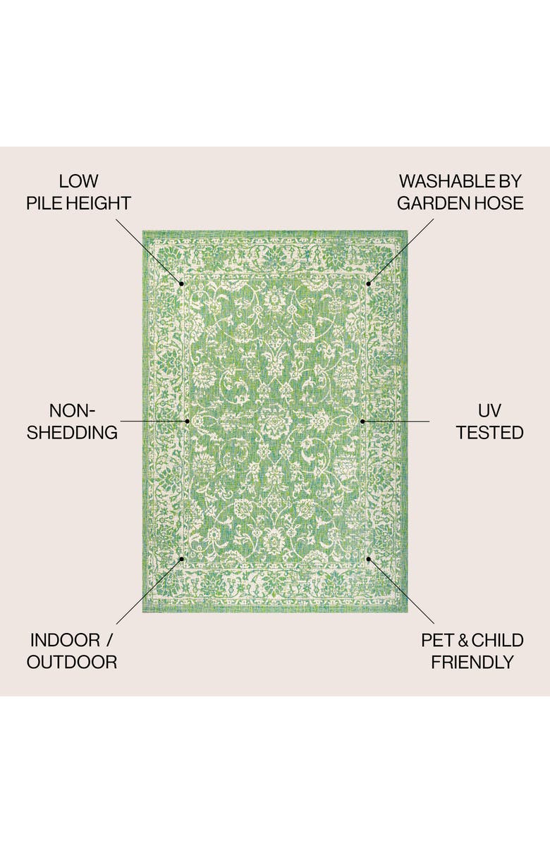 JONATHAN Y Tela Bohemian Textured Weave Floral Indoor/Outdoor Area Rug, Alternate, color, Cream/Green
