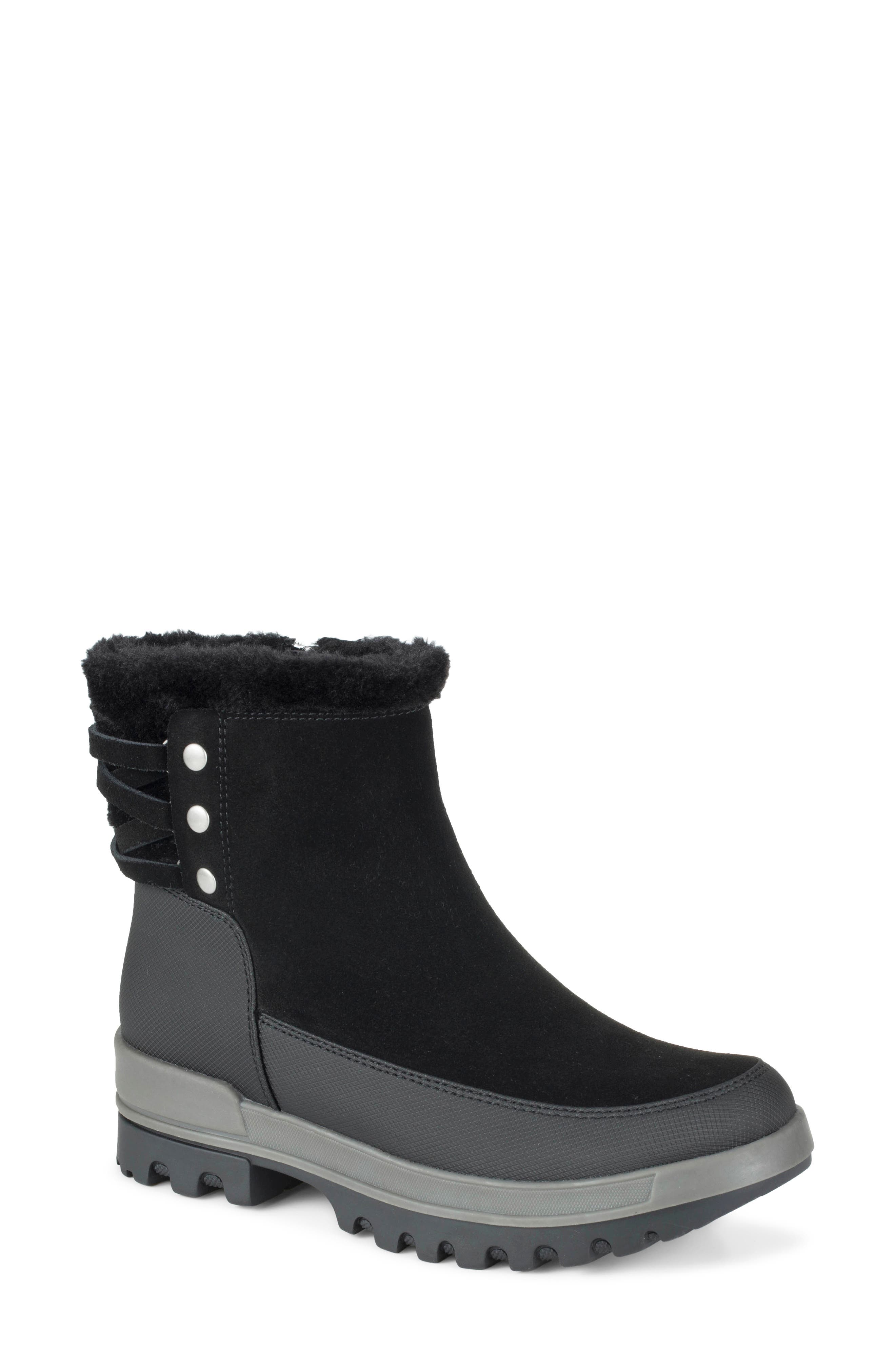 Nalana Leather Cold Weather Boot, Main, color, BLACK