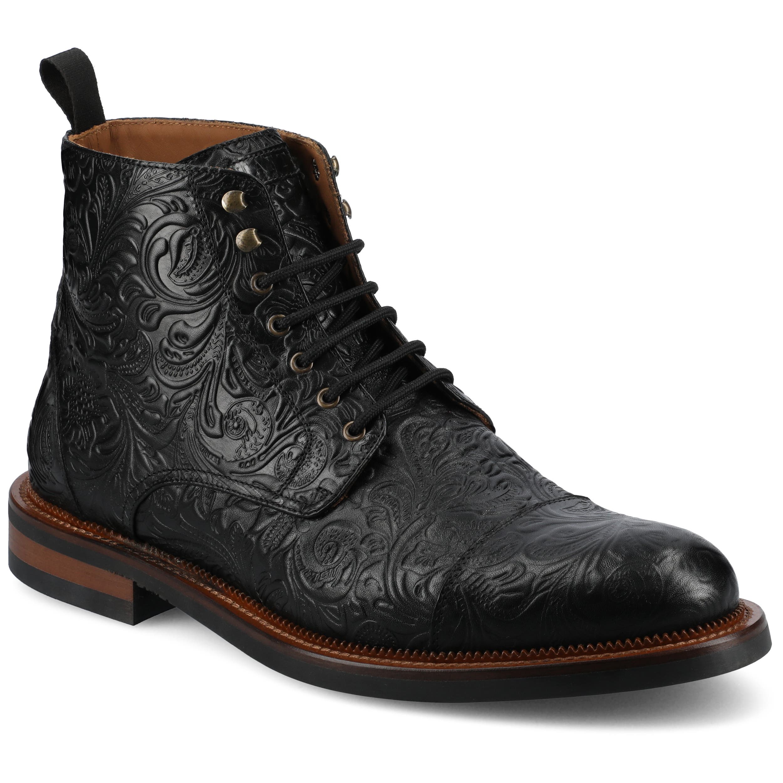 TAFT Men's Rome Dress Boot, Main, color, Black Floral