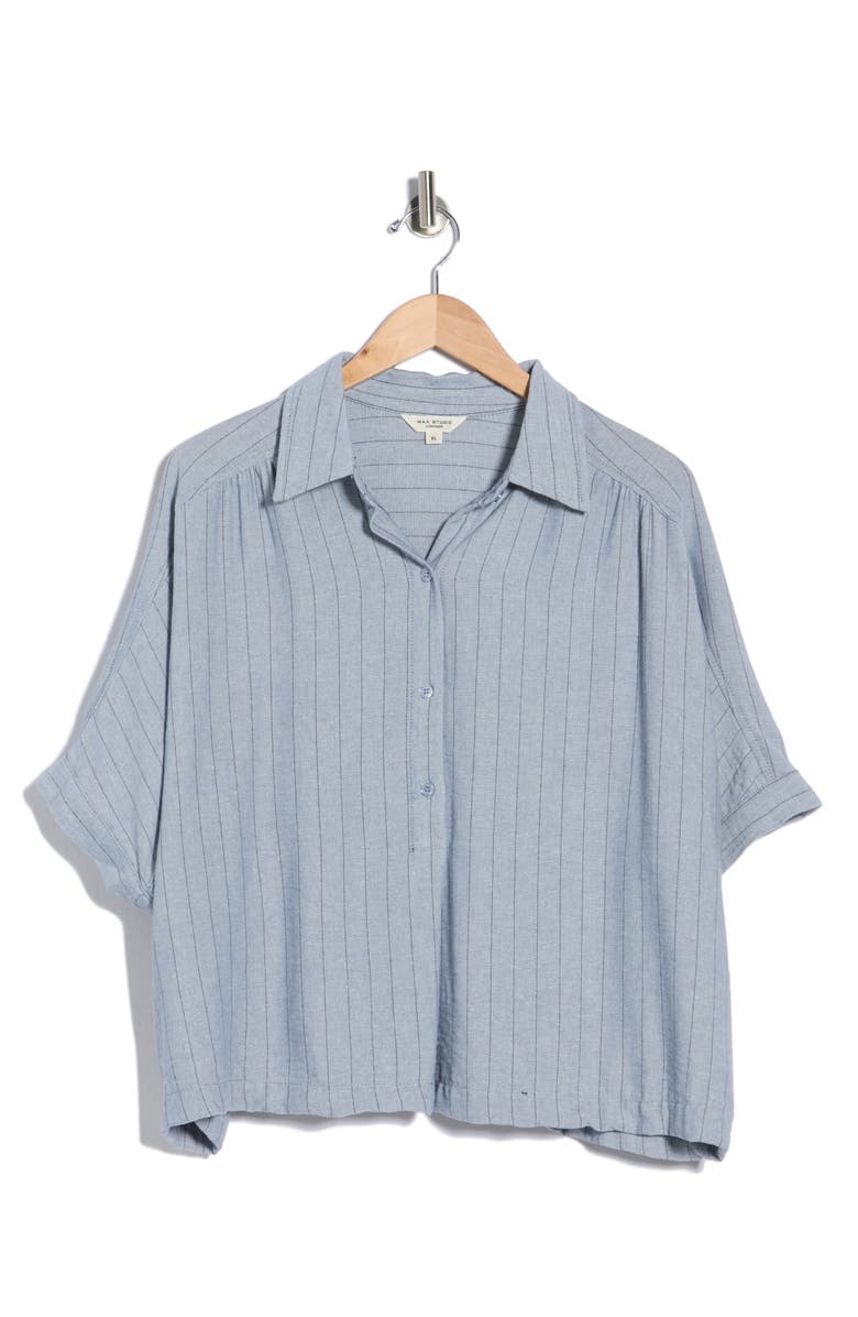 MAX STUDIO Stripe Top, Main, color, Denim/ Black Stripe