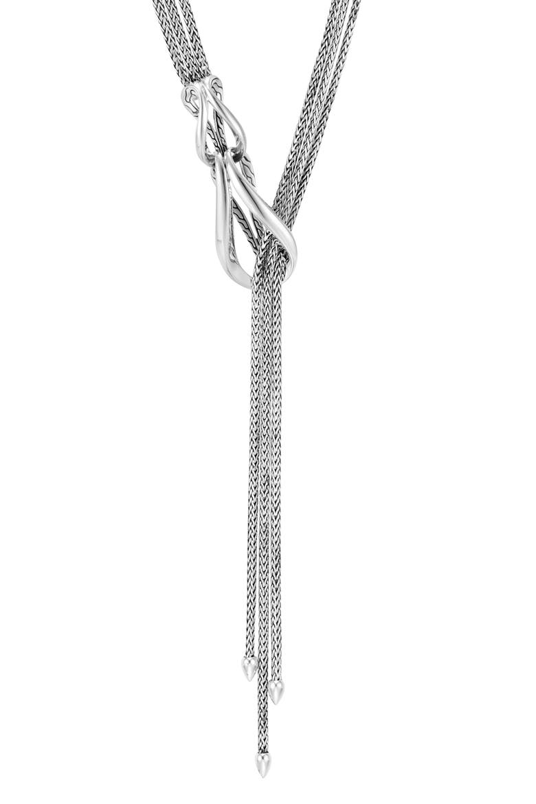 Classic Sterling Silver Mini Lariat Necklace, Alternate, color, SILVER