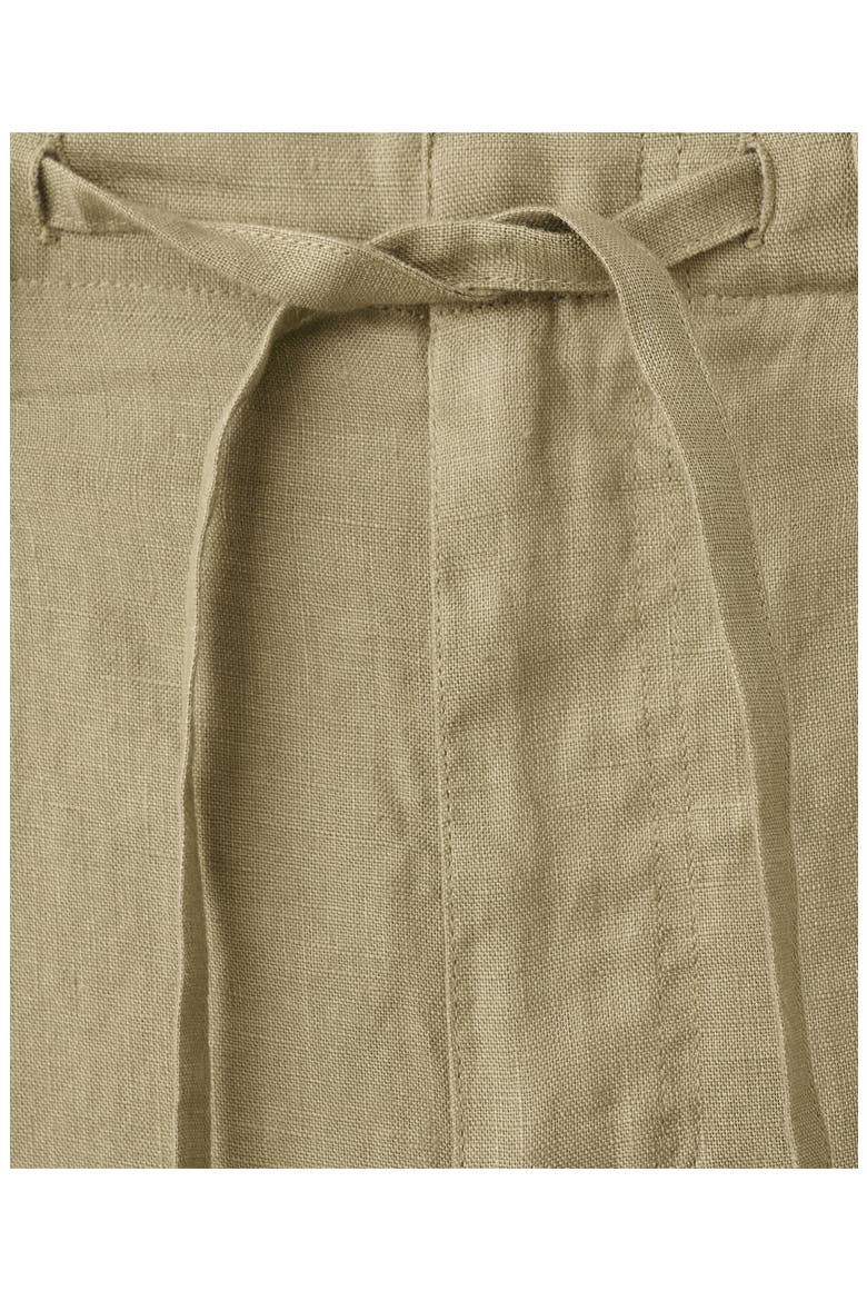 Bow Linen Pants, Alternate, color, KHAKI GREEN