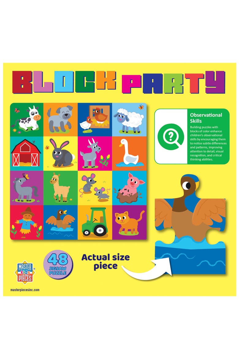 Block Party Farm 48 Piece Jigsaw Puzzle, Alternate, color, Multicolor