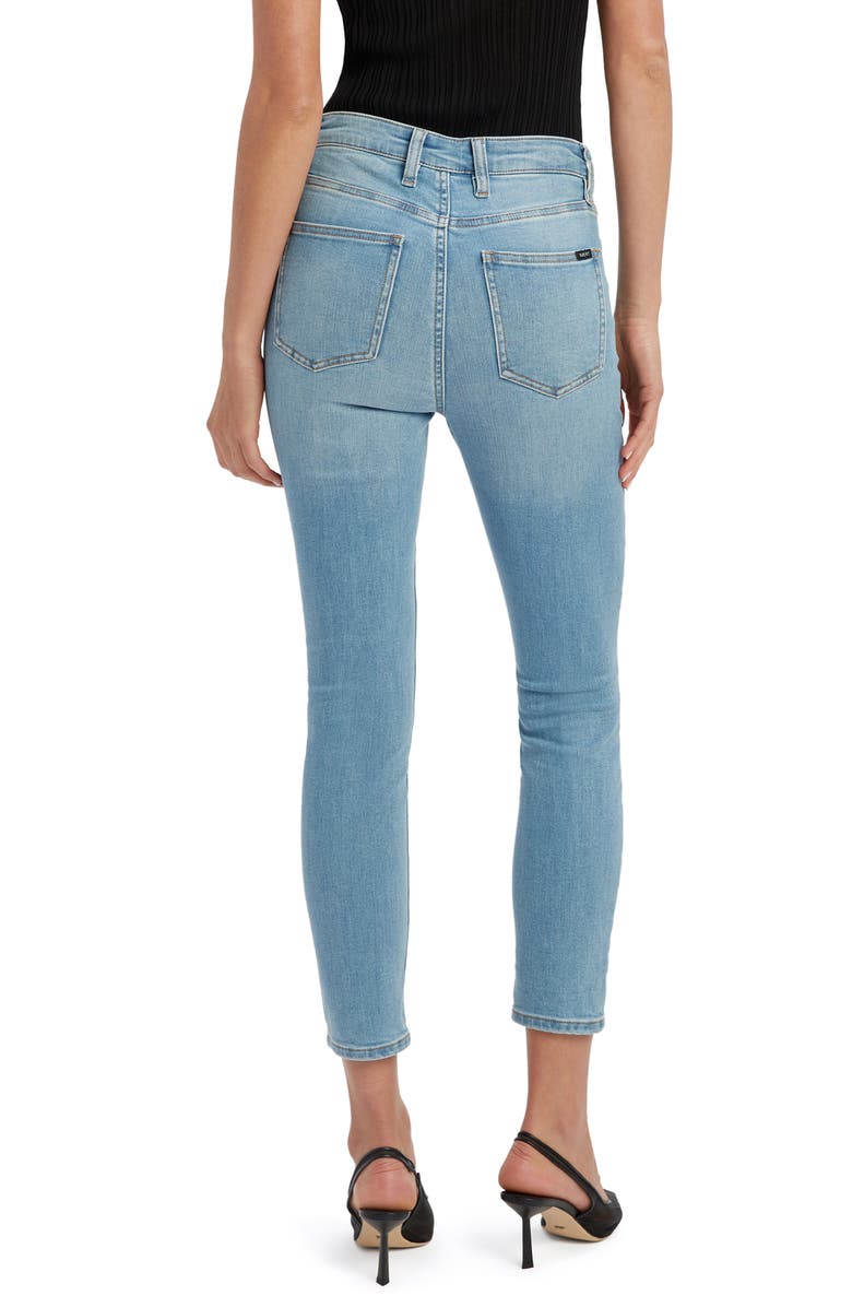 Bardot Khloe Ripped High Waist Crop Skinny Jeans, Alternate, color, Light Denim