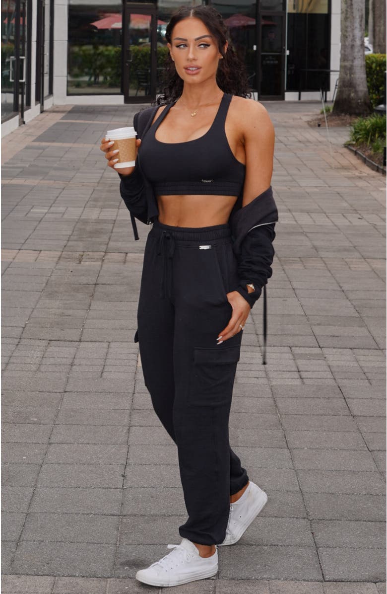 Bombshell Sportswear Sweat Lounge Bra, Alternate, color, Vintage Black