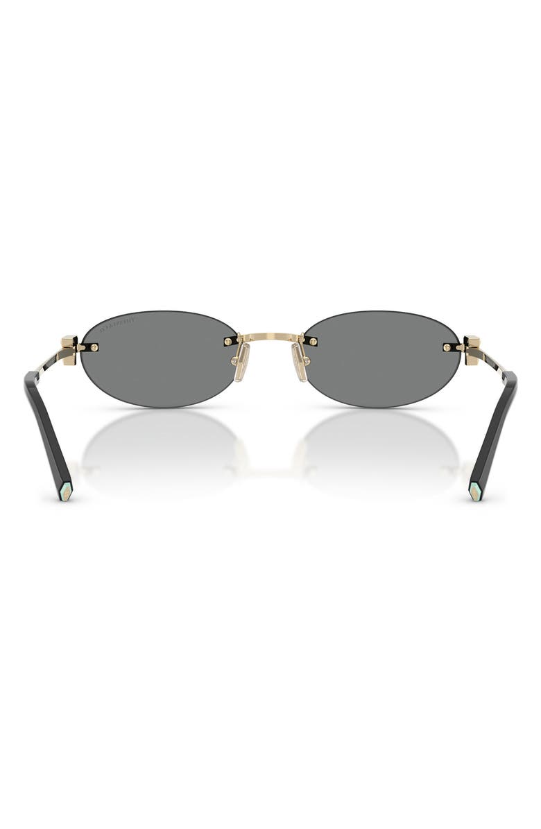 Tiffany & Co. 56mm Oval Sunglasses, Alternate, color, Pale Gold / Dark Grey