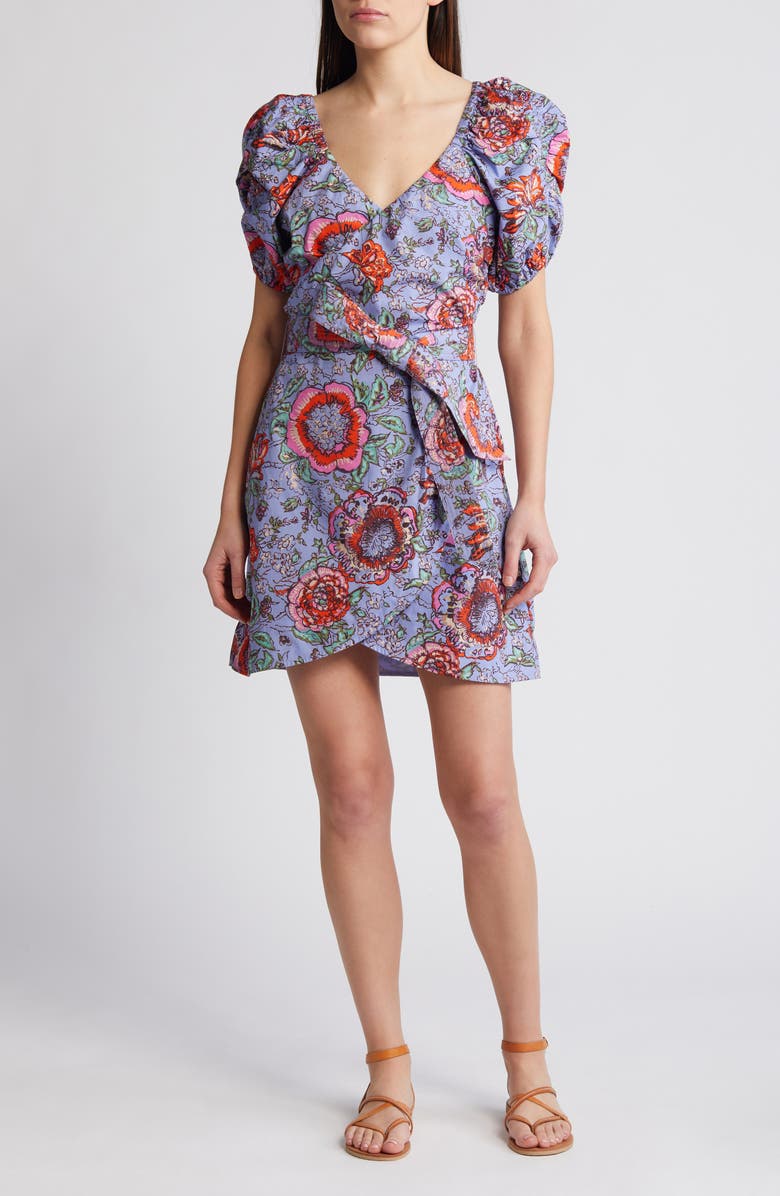 Cleobella Edwina Floral Puff Sleeve Minidress, Main, color, Manika Print
