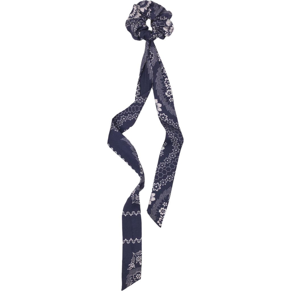 Maje Bandana-print Silk Scrunchie In Blue