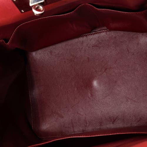Pre-owned Hermes  Hermes Toolbox Bag Evercolor 26 In Burgundy