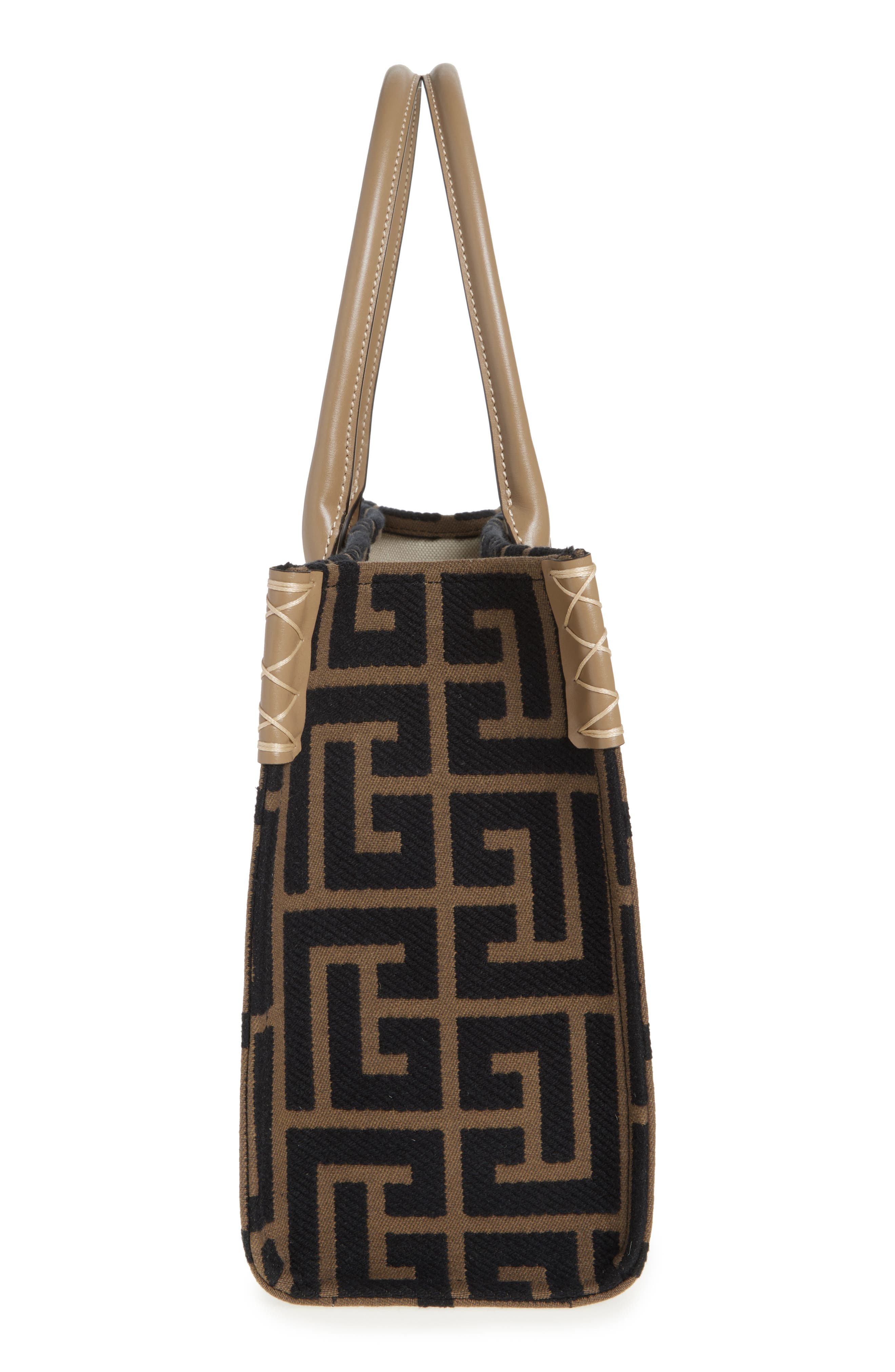 Balmain B-Army Monogram Jacquard Shopper Tote, Alternate, color, 