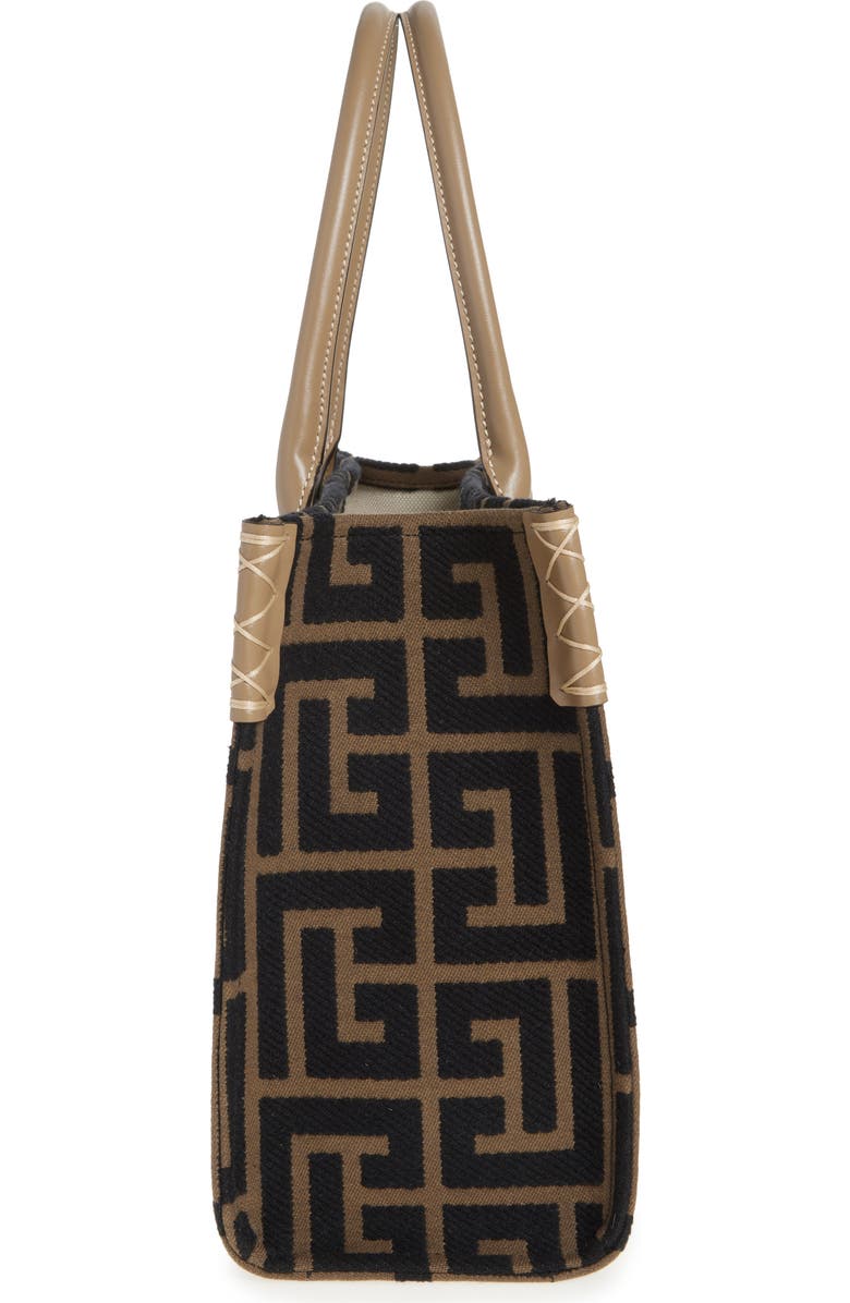 Balmain B-Army Monogram Jacquard Shopper Tote, Alternate, color,