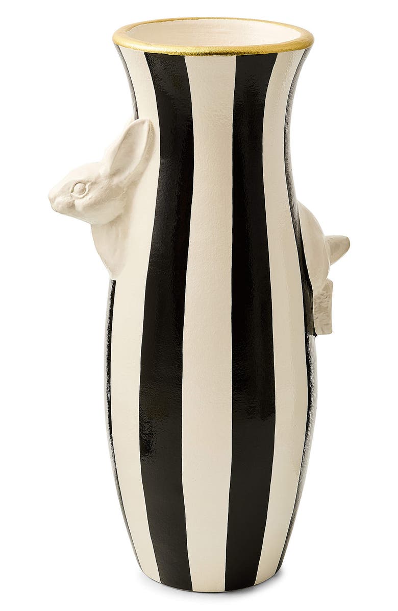 MACKENZIE CHILDS Courtly Rabbit Vase, Alternate, color, Black