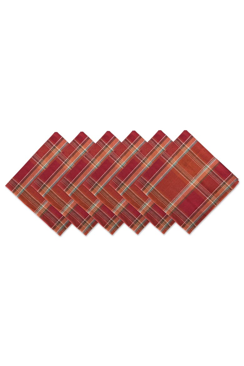 Autumn Spice Plaid Napkin Set/6, Main, color, Autumn Spice Plaid