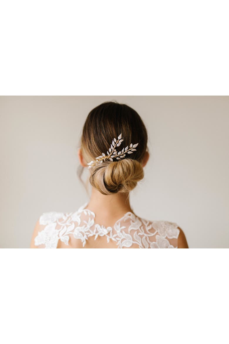 Faye Bridal Comb, Alternate, color, Gold