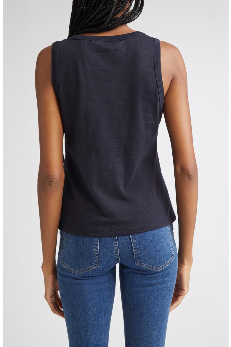 Harrison Cotton Henley Tank, Alternate, color, NAVY