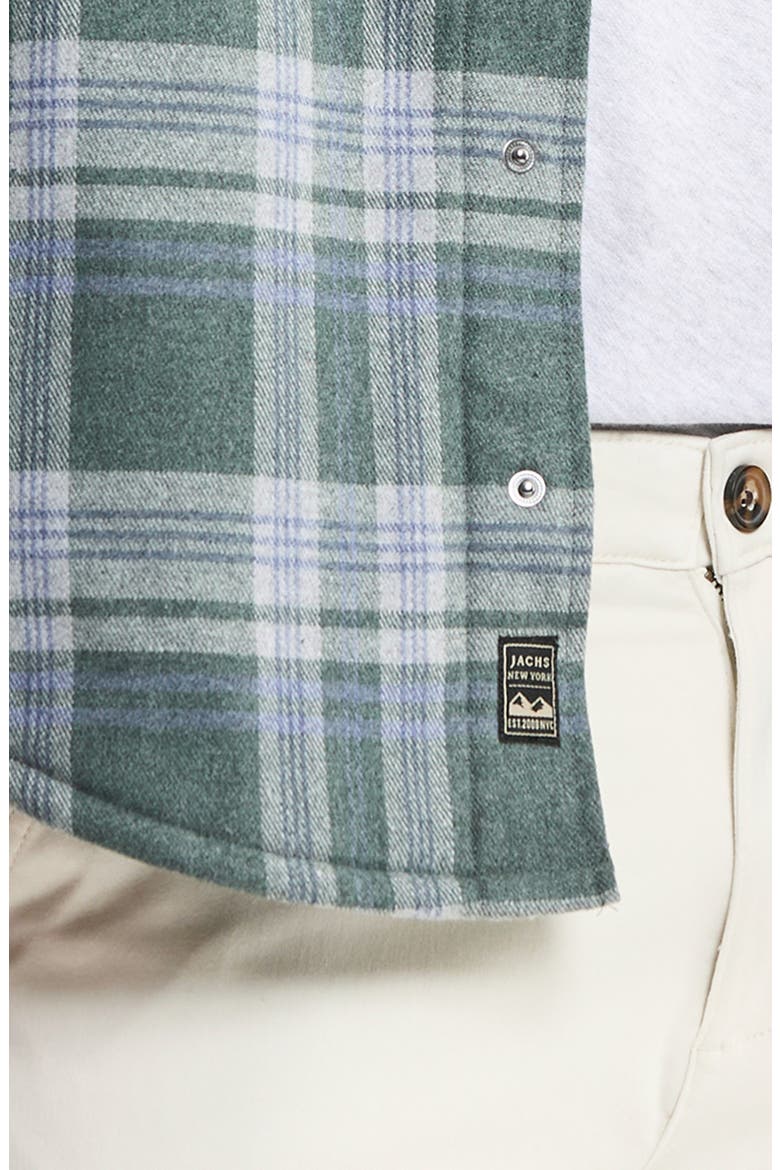 Quilted Lined Lyocell Blend Flannel Shirt Jacket, Alternate, color, GREEN