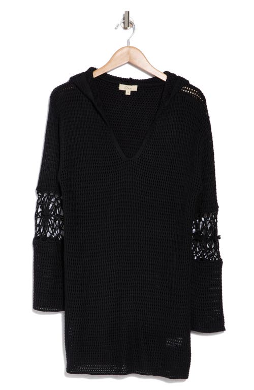Elan Hooded Open Stitch Cover-up Tunic