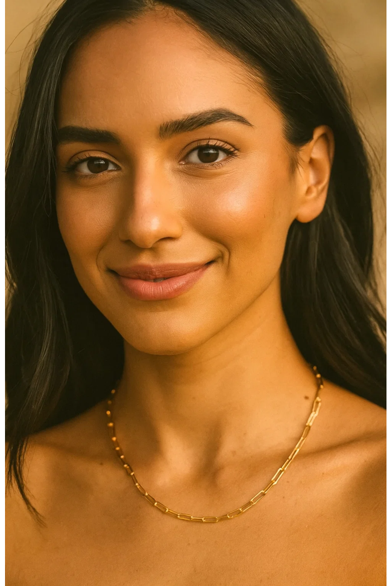 Paperclip Link Necklace Effortless Glamour for Any Occasion, Alternate, color, Gold