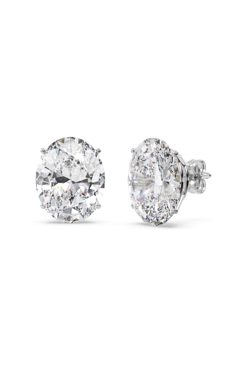 ALLUREZ Oval-Cut Diamond Stud Earrings 14kt, Main, color, Diamond, White Gold