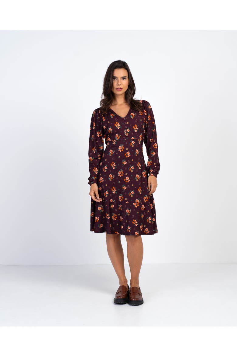 Printed Jersey Dress, Main, color, Autumn Floral
