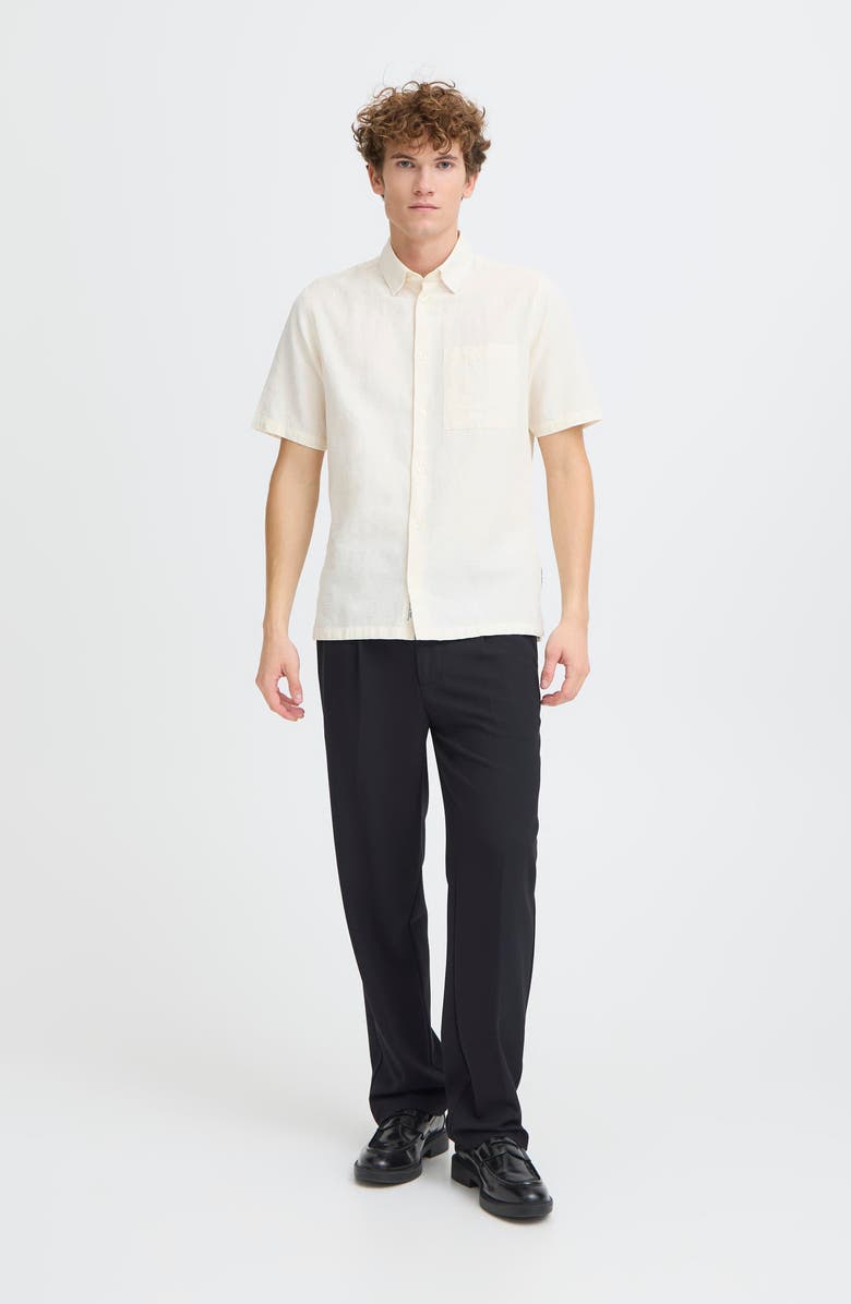 CASUAL FRIDAY Regular Fit Short Sleeve Button-Up Shirt, Alternate, color, Snow White