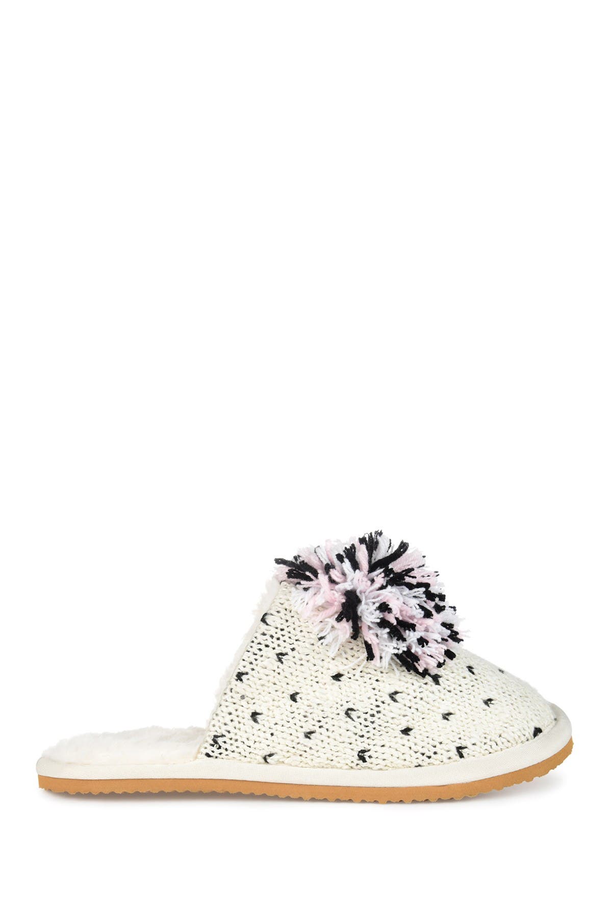 JOURNEE Stardust Pompom Slipper, Alternate, color, BEIGE